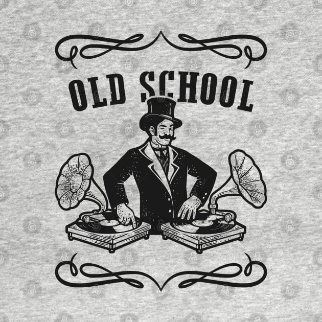 Old School Music - Vintage DJ Spinning Phonograph Records by TwistedCharm